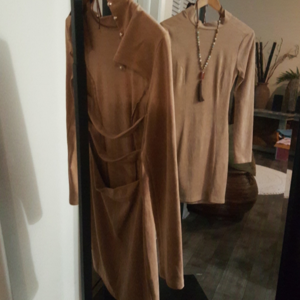 NWT SUEDE DRESS SIZE MEDIUM WITH BACK CUT OUT - Picture 6 of 11